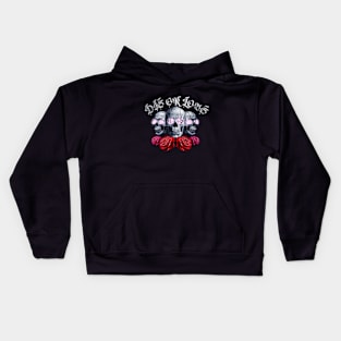 skull with rose flowers t shirt Kids Hoodie